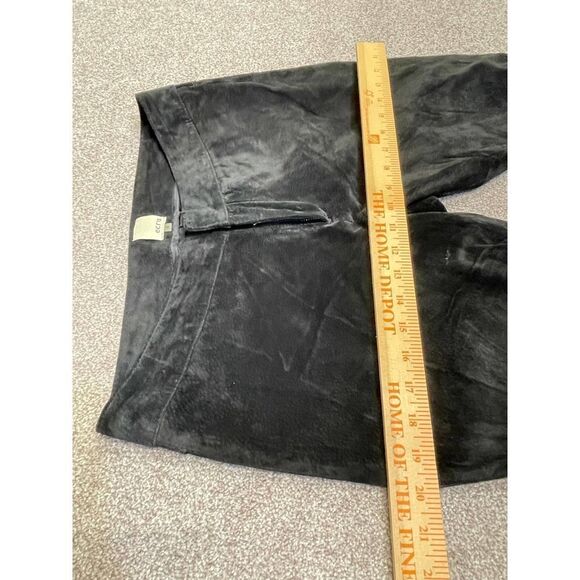 Ecru Leather Straight Leg Pants Women sz 6 black 100% leather half Lined trouser - Picture 8 of 12